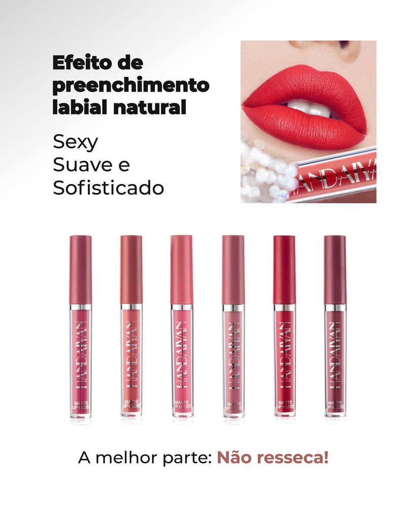 Kit de Batons Handaiyan - Ultra Matte | Oferta Válida Apenas Hoje (6 tons) - Loja Elegance