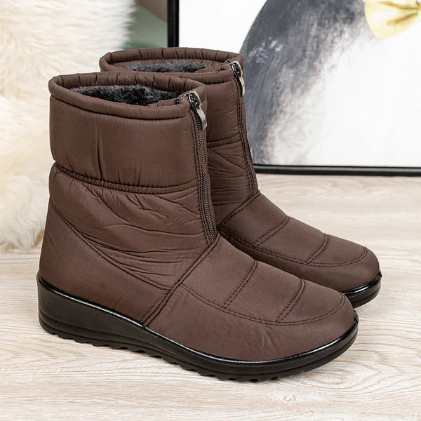 ❄️ Oferta Pré Inverno ❄️ | Bota de couro JANAINA peluciada impermeável