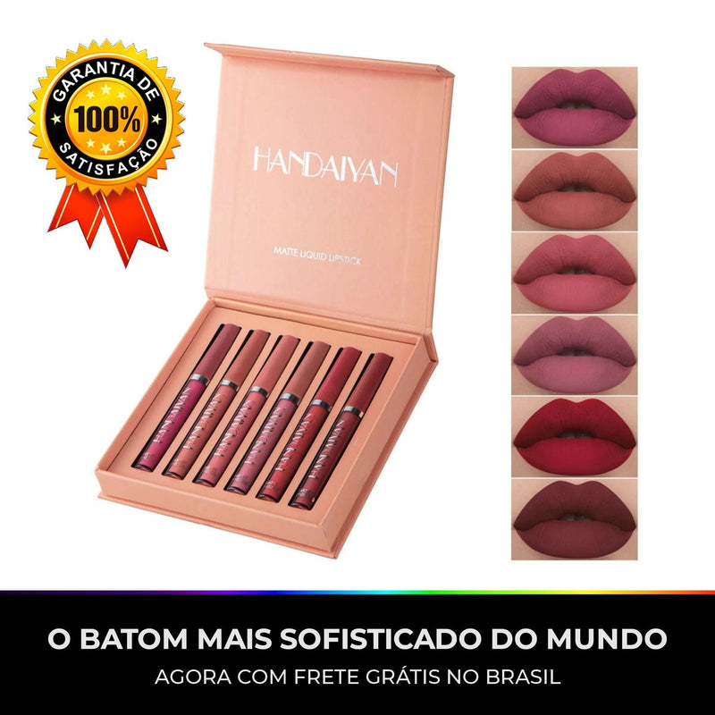 Kit de Batons Handaiyan - Ultra Matte | Oferta Válida Apenas Hoje (6 tons) - Loja Elegance